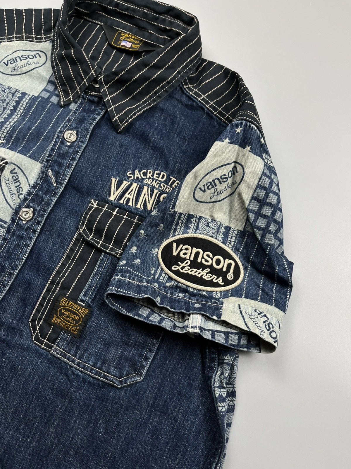 Vanson Leathers Vanson - Short Sleeve Denim - Embroidery Size US M / EU 48-50 / 2 - 4 Thumbnail