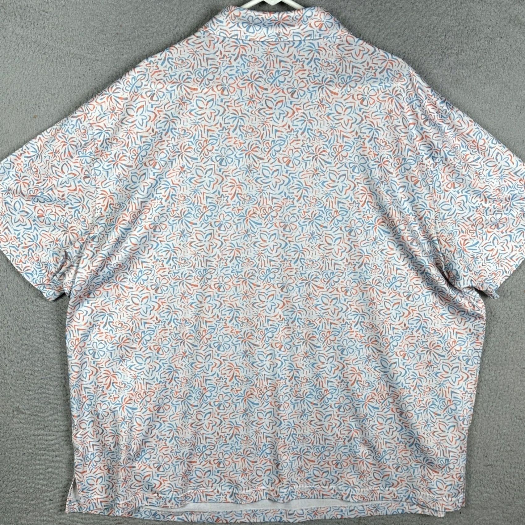 Hogan Ben Hogan Performance Polo Shirt Mens 3XL Multicolor Floral Short Sleeve Golf Activewear Casual White Blue Orange Shirt Mens Size US XXL / EU 58 / 5 - 3 Thumbnail