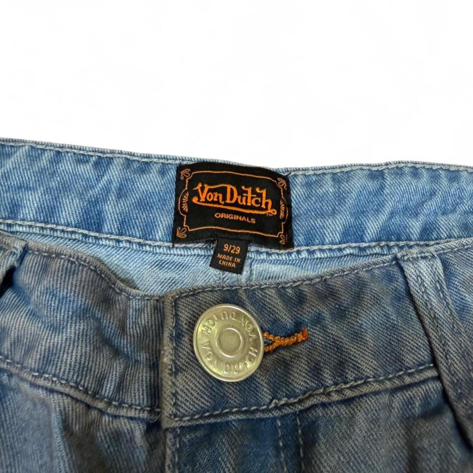 True Religion Von Dutch wide leg straight fit patchwork unique shade jeans Size 31" - 6 Thumbnail