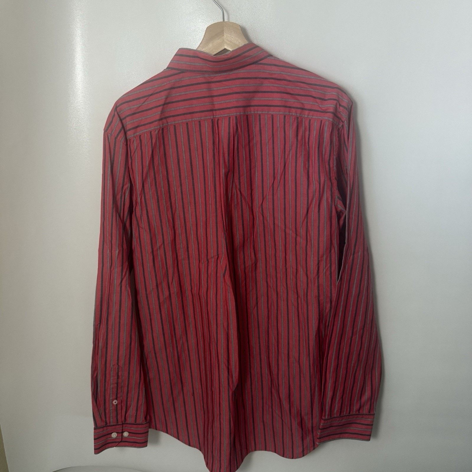 Banana Republic Banana Republic Slim Fit Striped Shirt Red Preppy Career Size US L / EU 52-54 / 3 - 2 Thumbnail