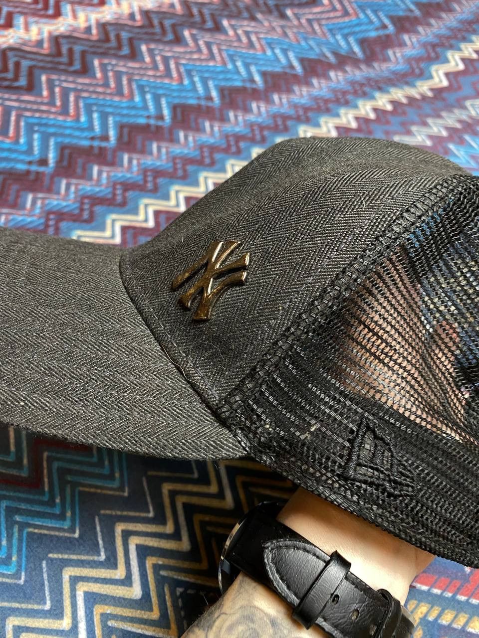 New Era Vintage Black New Era Cap Print tatoo logo Size ONE SIZE - 7 Thumbnail