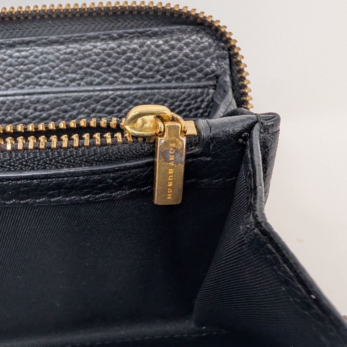 Tory Burch Tory Burch Black Leather Wallet Pebbled Logo Continental Size ONE SIZE - 12 Thumbnail