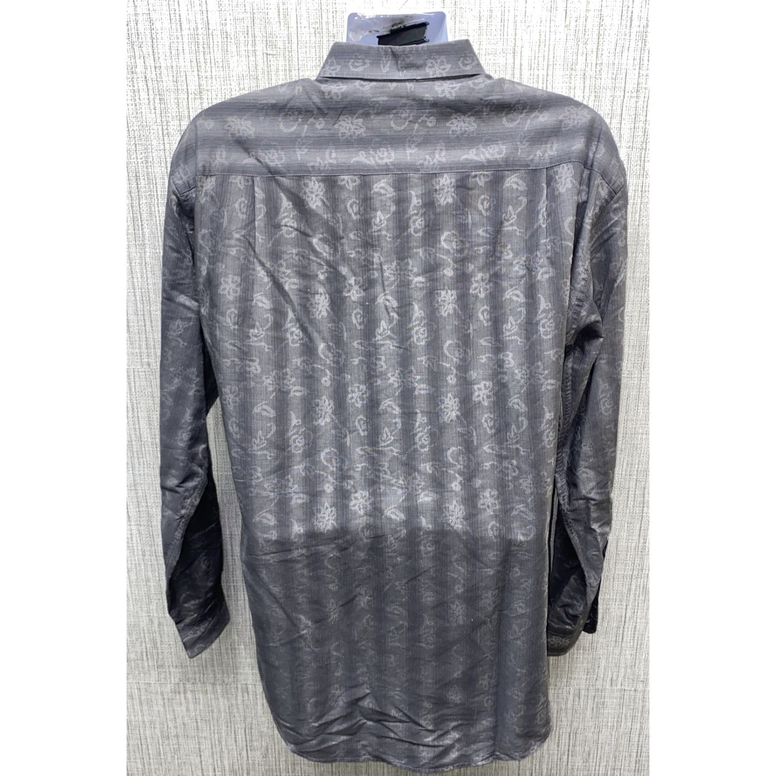 Zanella Zanella Mens Gray Long Sleeve Button Front Shirt XL Italy Made Regular Button-Up Collared Shirt Men Size US XL / EU 56 / 4 - 6 Thumbnail