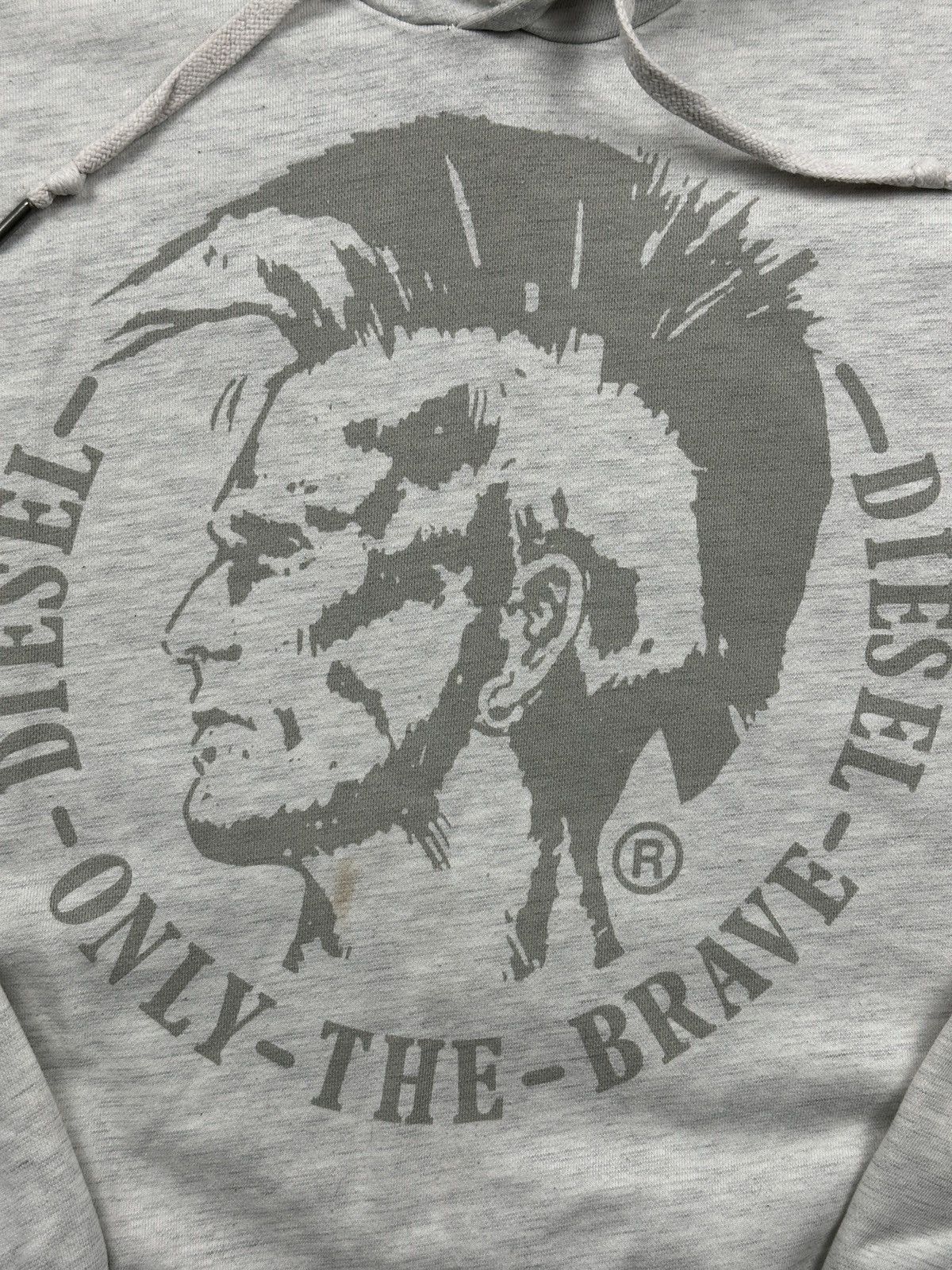 Diesel Vintage Diesel Only The Brave Hoodie Mohawk Big Logo Grey XL Size US L / EU 52-54 / 3 - 9 Thumbnail