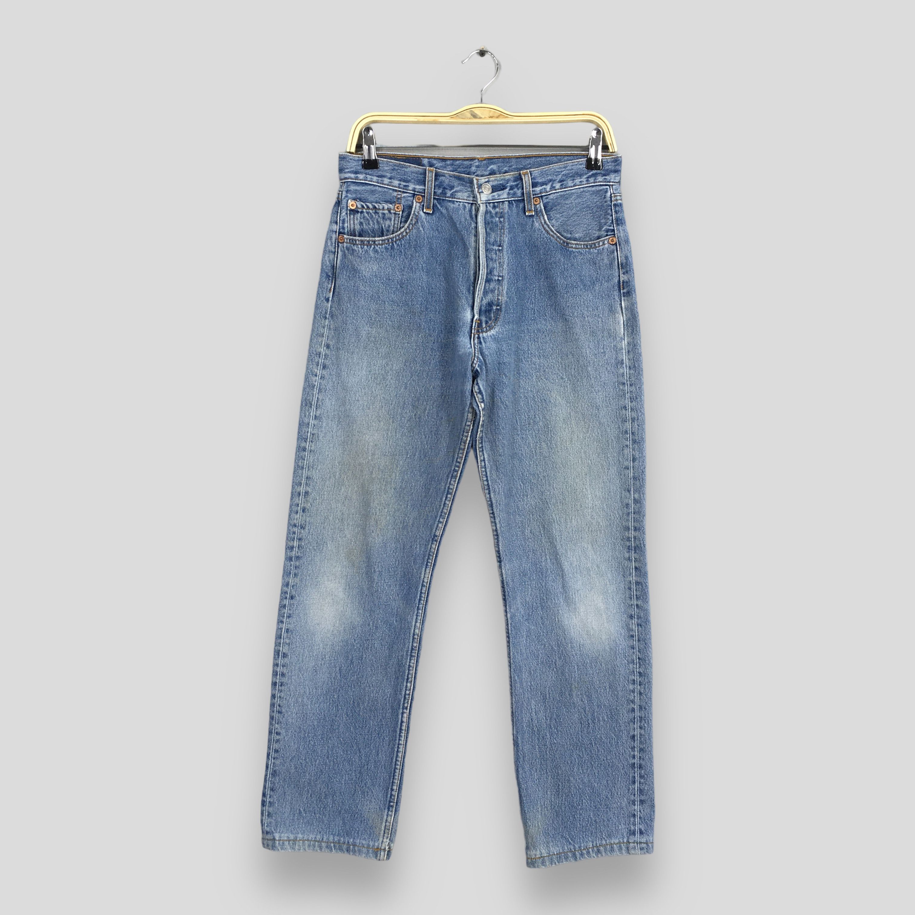 image of Size 28X27.5 Vintage 90's Levi's 501 Faded Blue Jeans, Men's