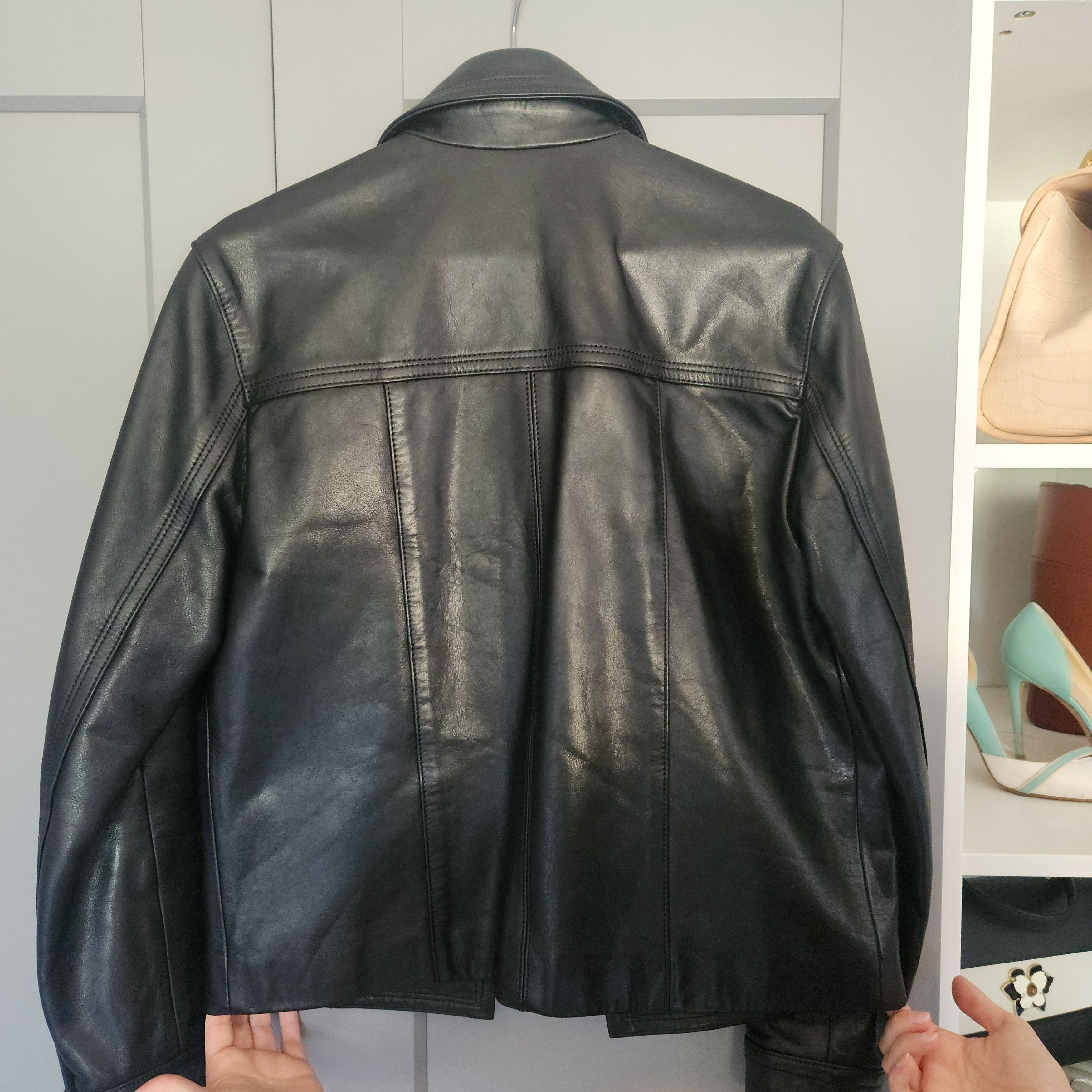 AMI AMI Black Leather Jacket Size US M / EU 48-50 / 2 - 2 Thumbnail