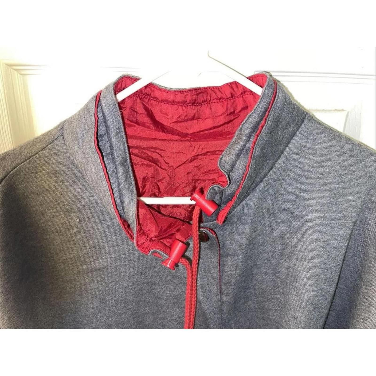 Other Cozy Oversized Gray Jacket with Red Accents Size ONE SIZE - 6 Thumbnail