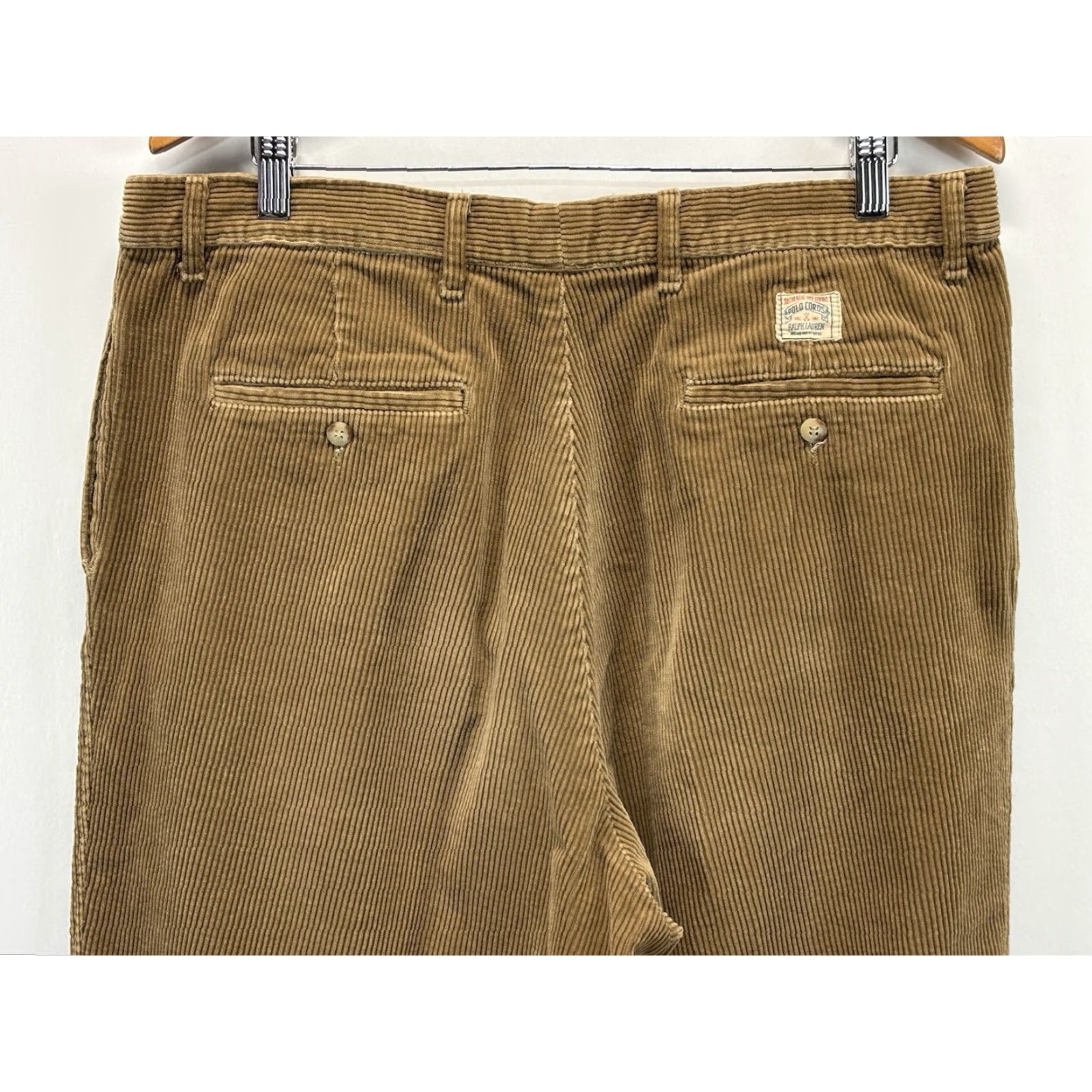 Polo Ralph Lauren VINTAGE Polo Ralph Lauren Corduroy Pants Men 36x35 Brown Pleated USA 80s Mens Size US M / EU 48-50 / 2 - 4 Thumbnail
