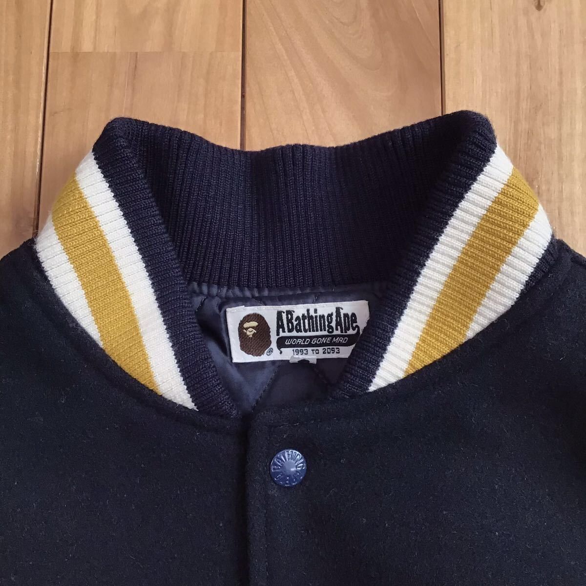 Bape Sleeve leather BAPE STA LOGO varsity jacket a bathing ape Size US M / EU 48-50 / 2 - 6 Thumbnail
