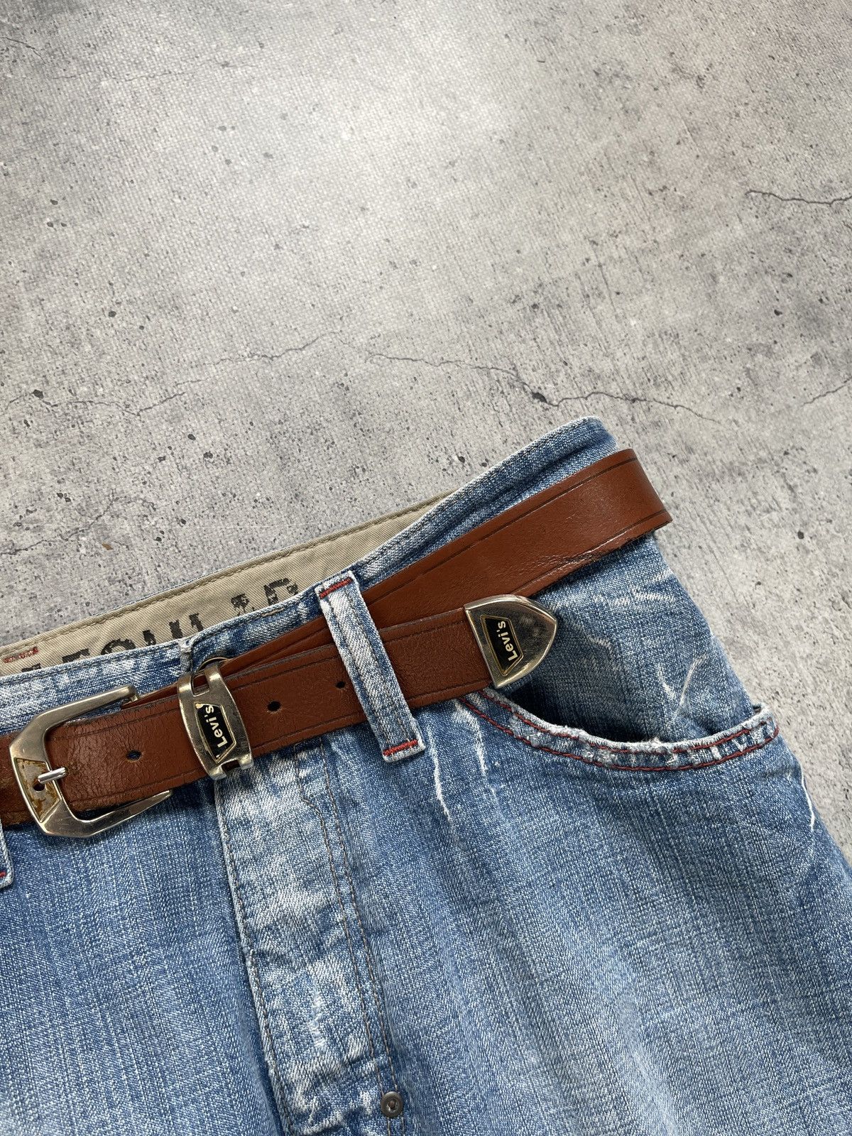 Other Vintage Levis Belt Brown Leather Y2K Size ONE SIZE - 3 Thumbnail