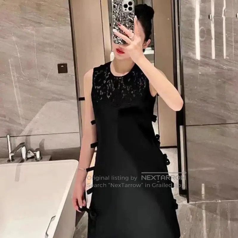 Valentino Valentino Black Cotton Dress with Lace Detail . Size M / US 6-8 / IT 42-44 - 8 Thumbnail