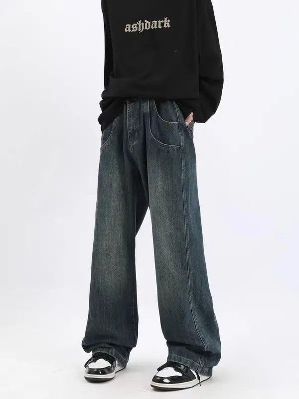 VIBE Retro street wash blue draped straight jeans Size US 32 / EU 48 - 5 Thumbnail