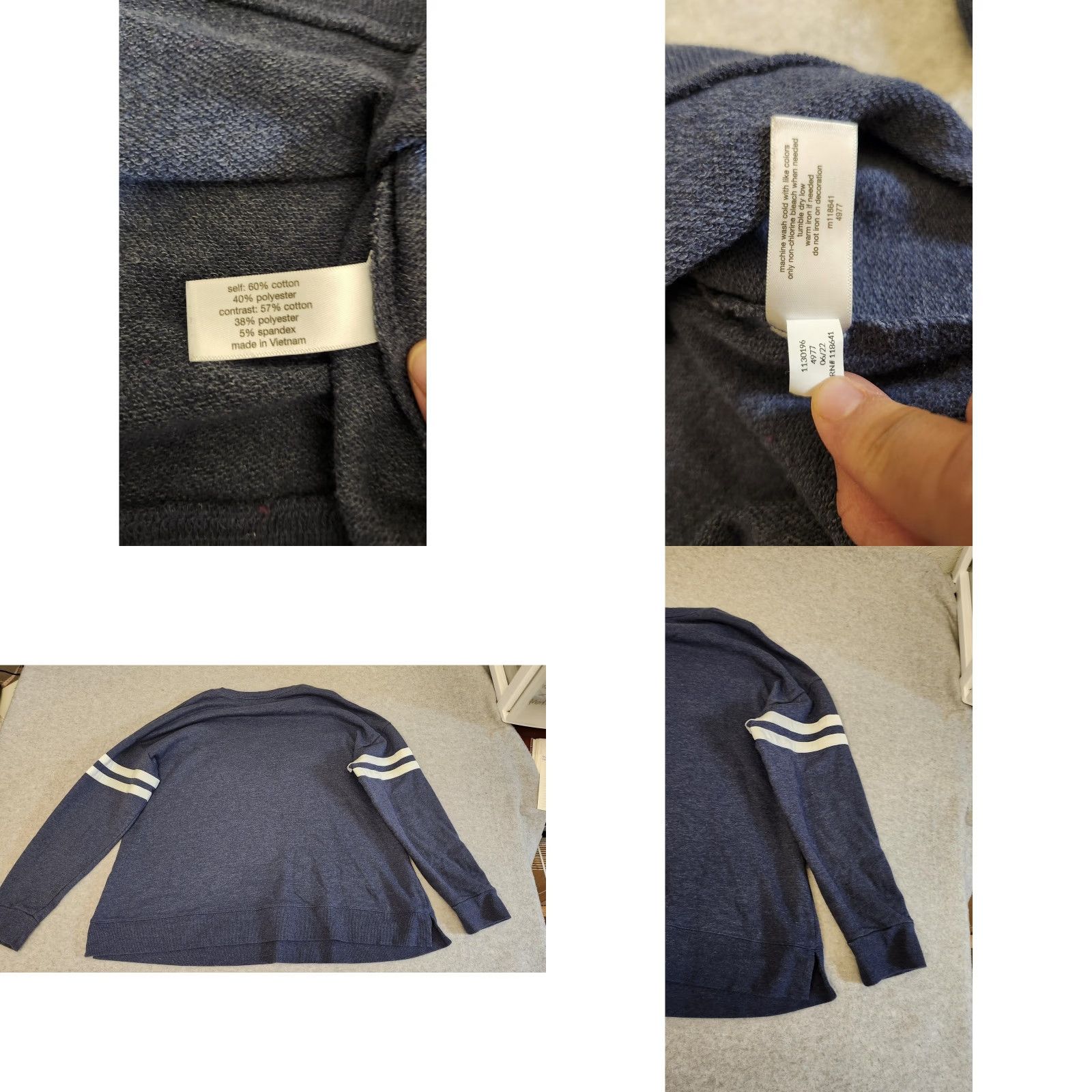 Vintage Lane Bryant Sweatshirt Womens 2X Blue Game Day Chenille Football Pullover Crew Neck Long Sleeve Plus Size Sports Graphic Print Size XXL / US 16-18 / IT 52-54 - 9 Thumbnail