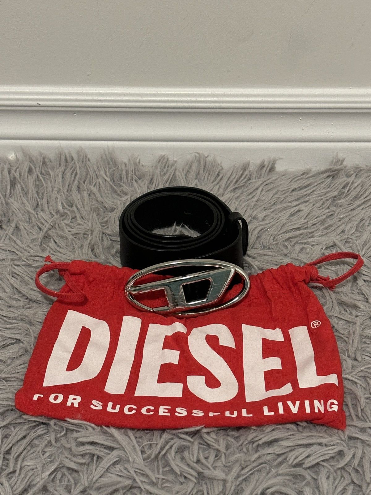image of Diesel Black Silver Belt, Women's