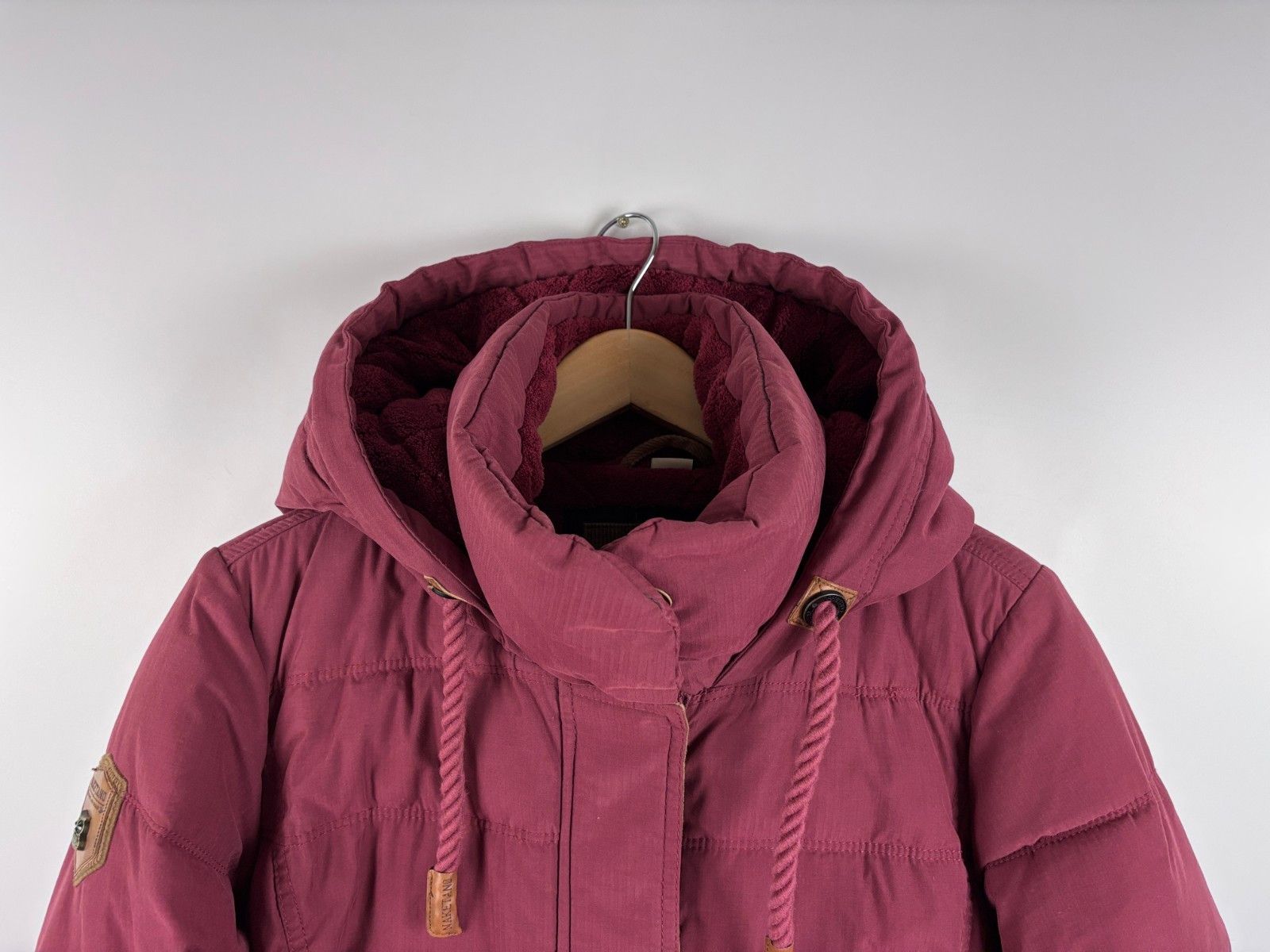 Naketano Womens Naketano Full Zip Warm Hooded Jacket Burgundy Size L Size L / US 10 / IT 46 - 2 Thumbnail