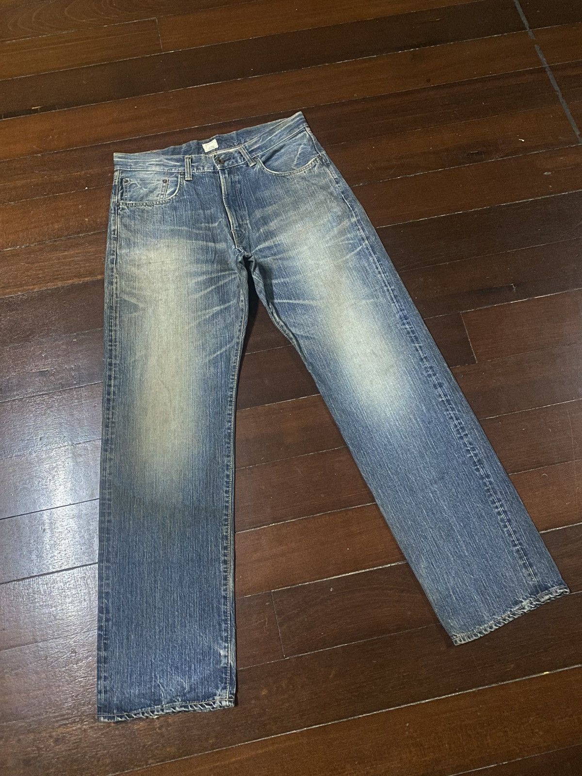 Edwin VINTAGE EDWIN 505z BAGGY SELVEDGE DENIM JEANS slubby faded Size US 37 - 2 Thumbnail