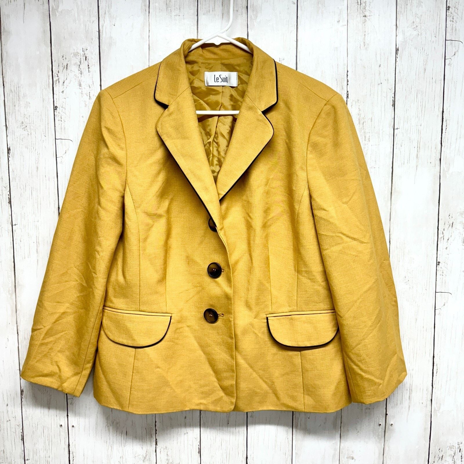 Other Le Suit Blazer 8 Business Monte Carlo Big Buttons Gold Leaf Size M / US 6-8 / IT 42-44 - 1 Thumbnail