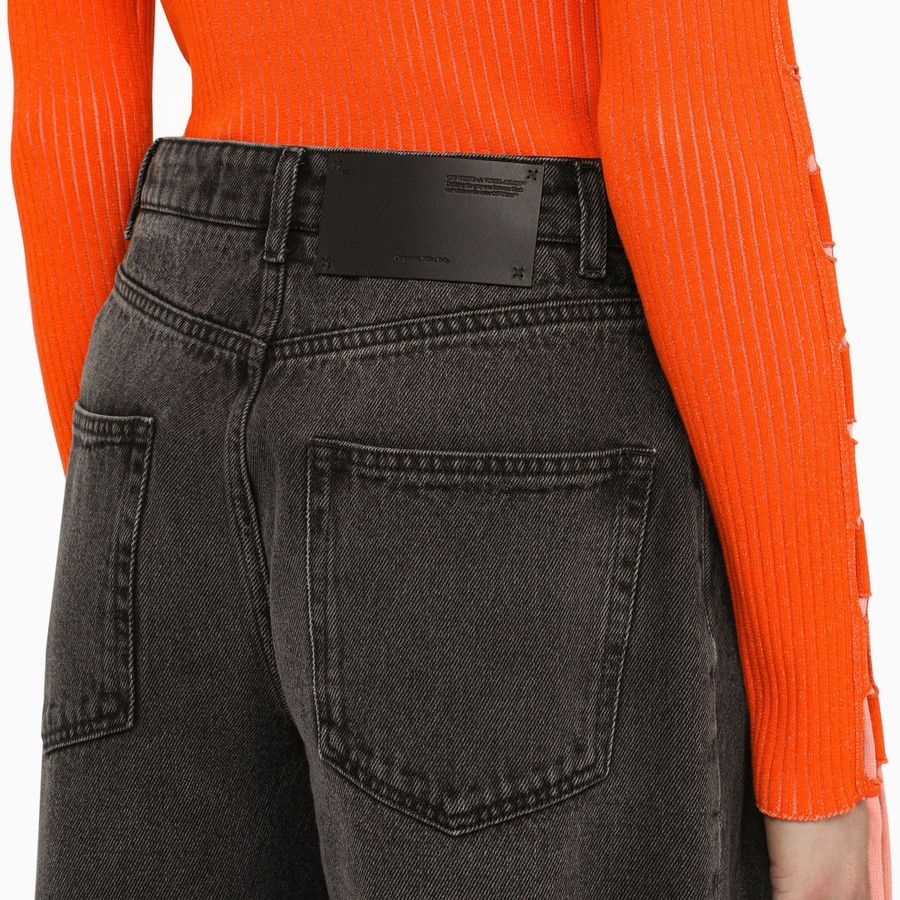 Off-White o1d2blof0924 Washed Balloon Jeans in Black Size 25" / US 0 / IT 36 - 5 Thumbnail