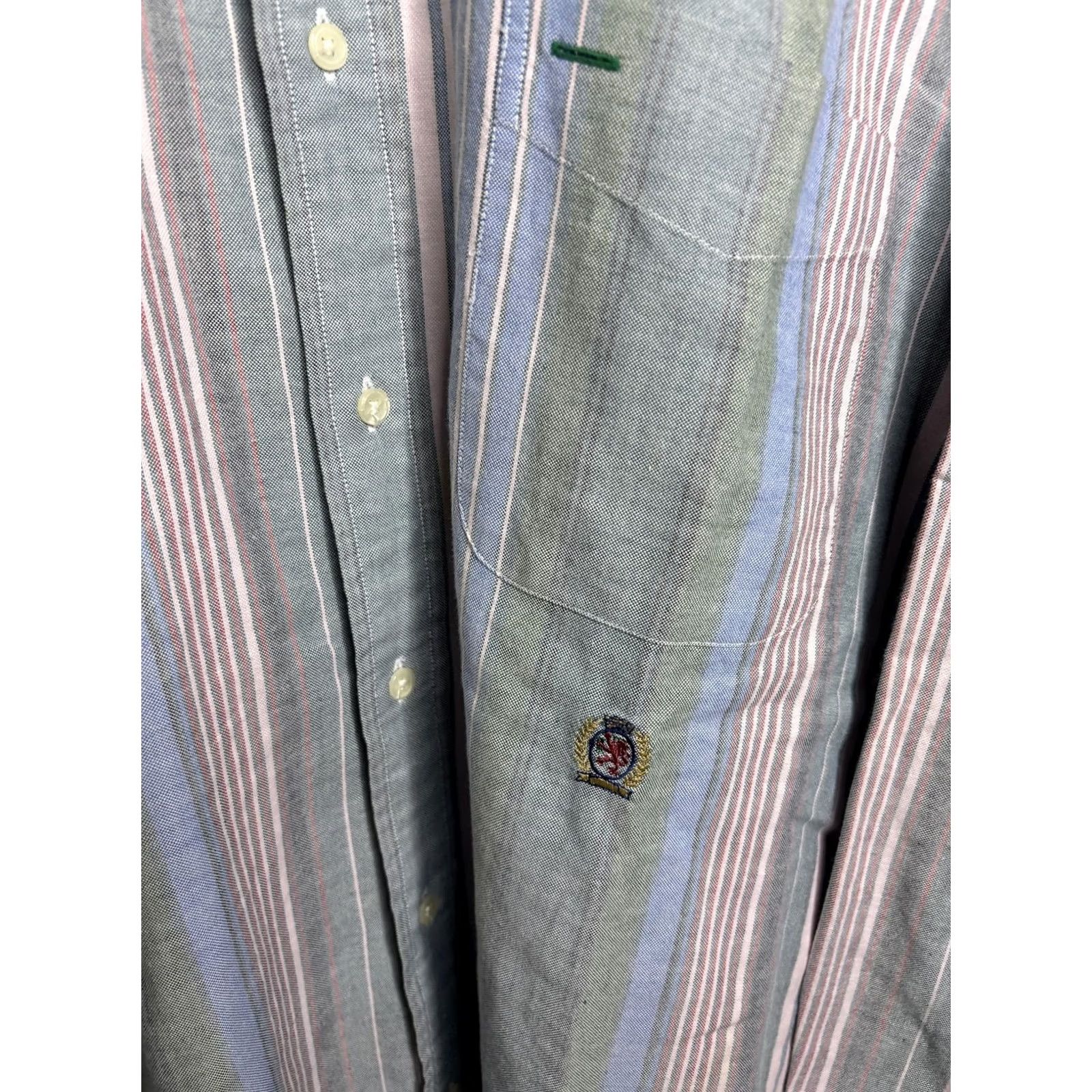 Tommy Hilfiger VINTAGE Tommy Hilfiger Shirt Mens L Multi Striped Pastel Casual Button Pocket Size US L / EU 52-54 / 3 - 3 Thumbnail