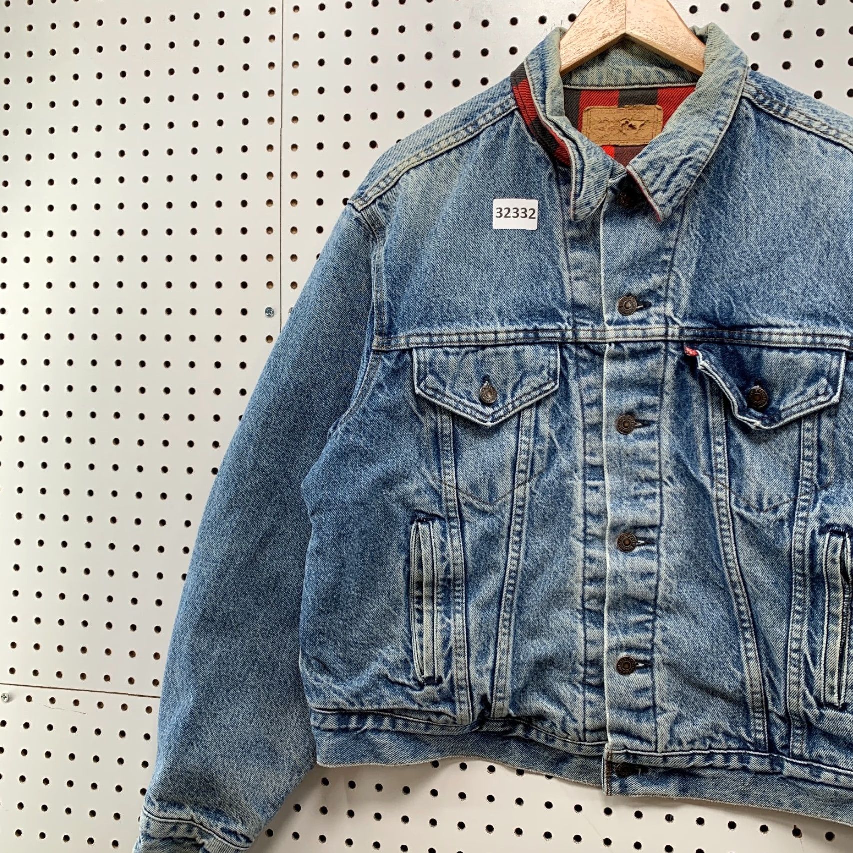 Levi's VINTAGE Levi’s Denim Jacket Mens M Buffalo Plaid 90s 80s Trucker USA Levi's Made & Crafted Denim Jacket Short 22x25 Blue Size US M / EU 48-50 / 2 - 5 Thumbnail