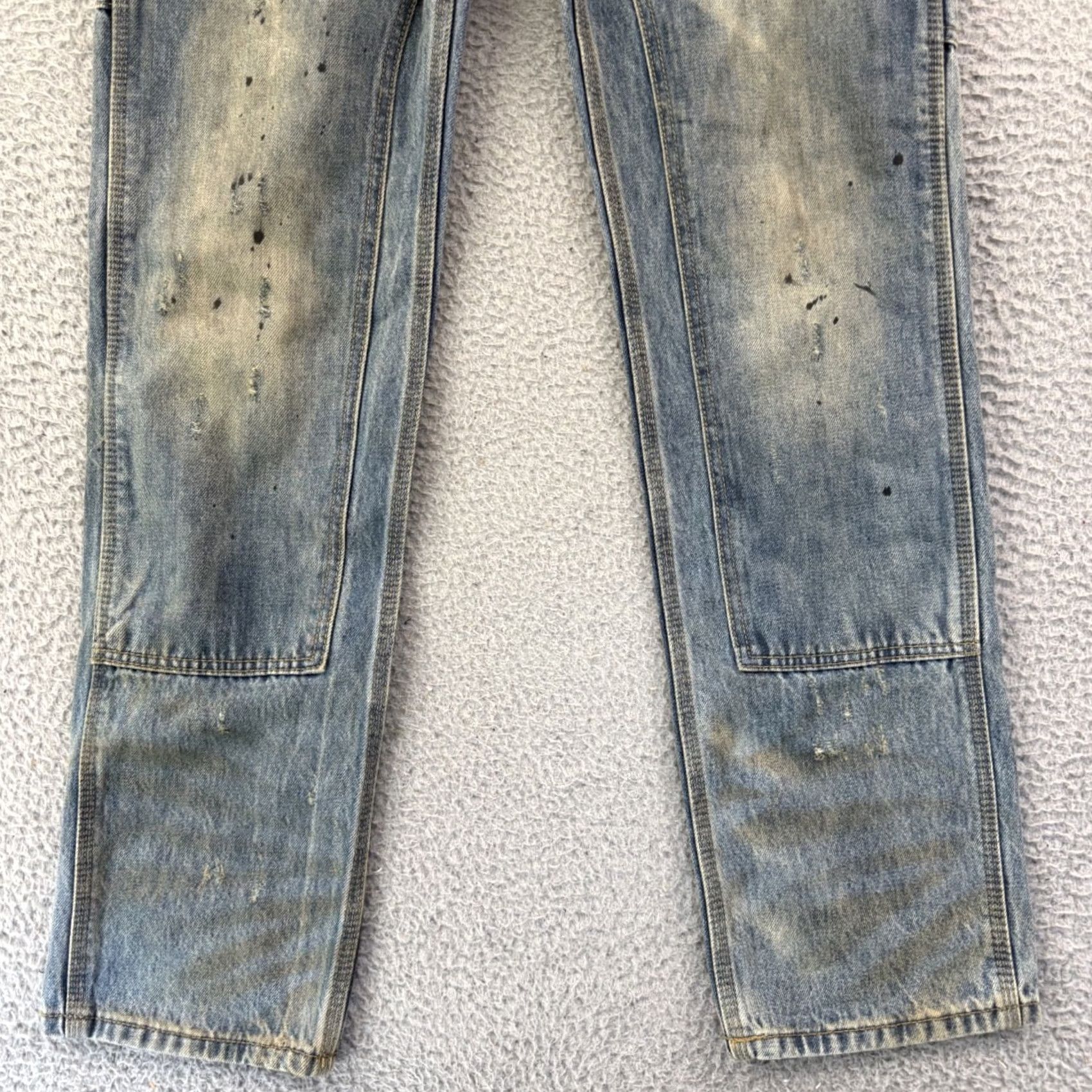 MNML MNML Jeans Mens 30x32 Blue Denim Distressed Grunge Button Fly NWT Size US 30 / EU 46 - 2 Thumbnail