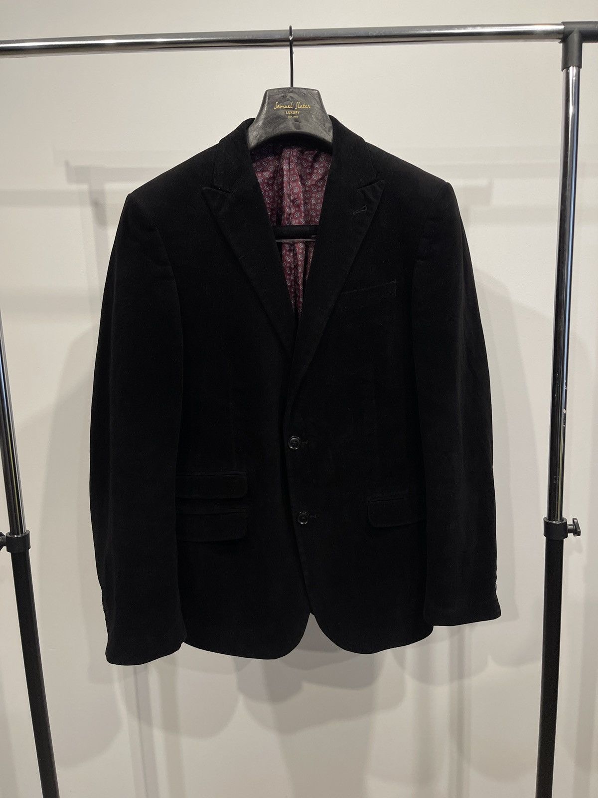 NEXT Vintage velvet blazer black velour classic jacket sport coat Size 40R - 2 Thumbnail