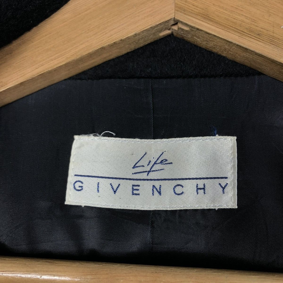 Designer × Givenchy × Vintage 📌RICH BLACK DOUBLE COLLAR WOOL LONG JACKET GIVENCHY Size US M / EU 48-50 / 2 - 18 Thumbnail