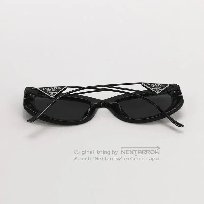 Prada Prada Triangle Logo Black Sunglasses. Size ONE SIZE - 3 Thumbnail