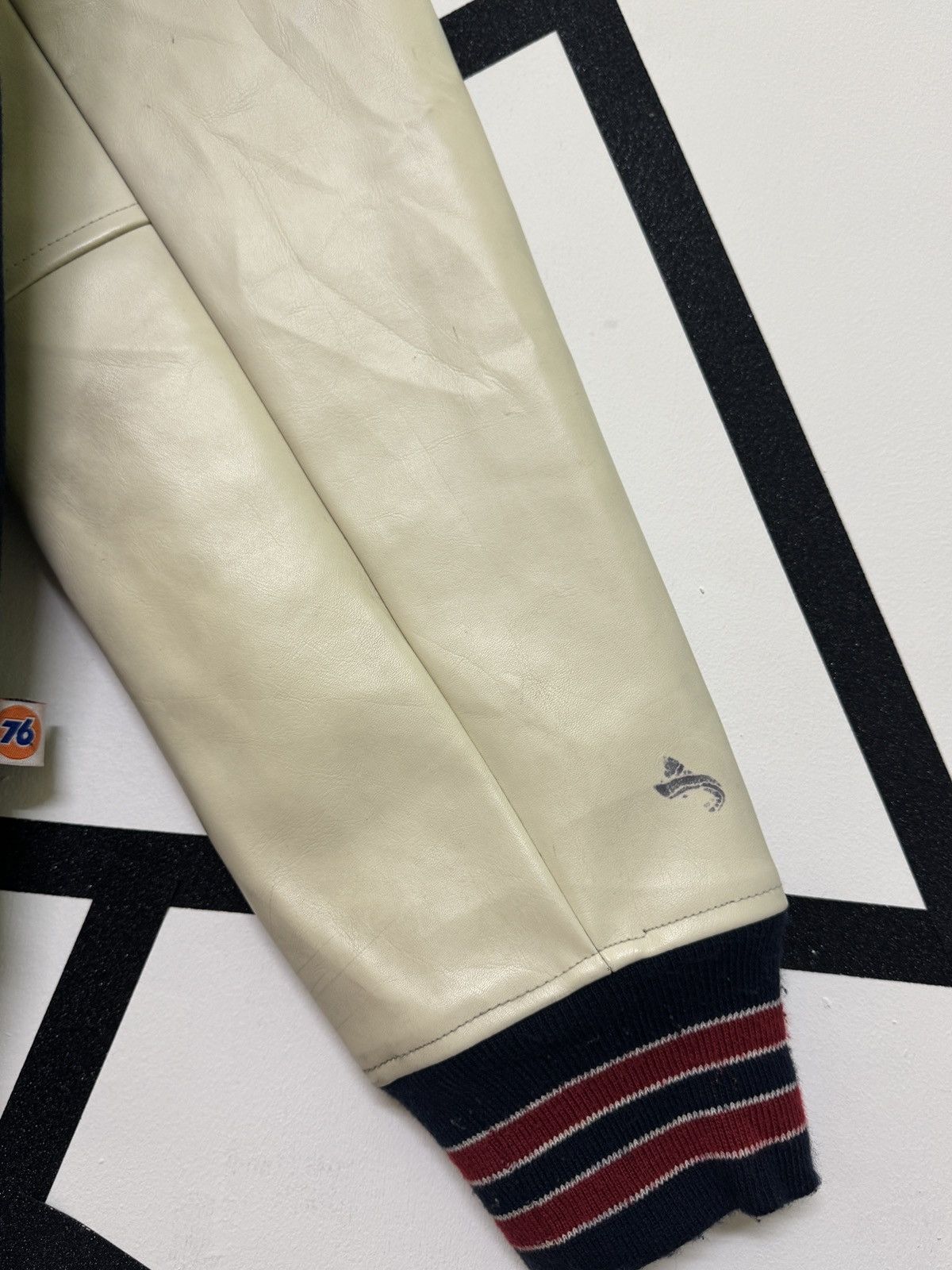 Japanese Brand Vintage 76 Lubricant Sistem Varsity Patches Leather Jackets Size US M / EU 48-50 / 2 - 8 Thumbnail