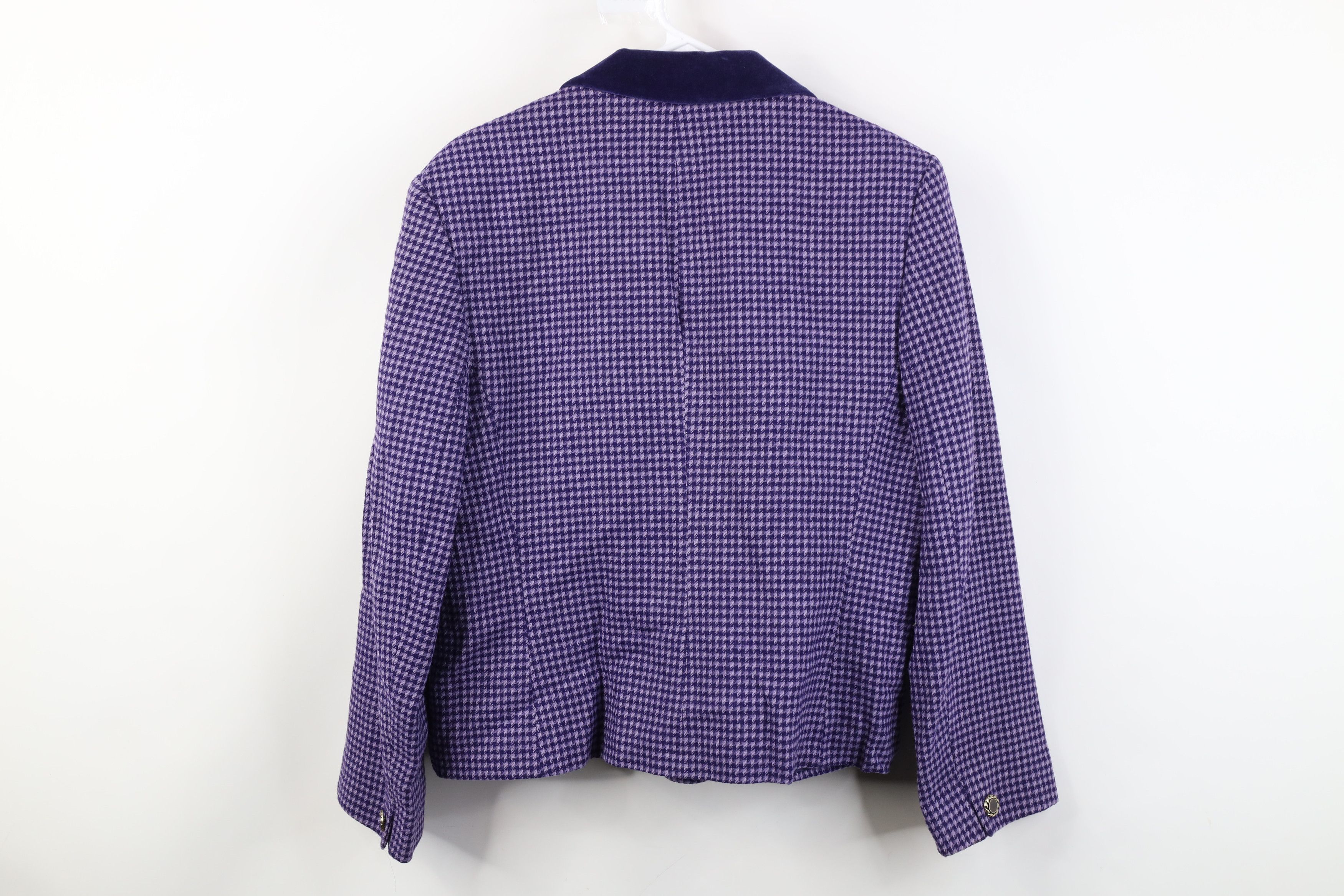 Pendleton Vintage 90s Pendleton Wool Blazer Jacket Purple Houndstooth Size XL / US 12-14 / IT 48-50 - 11 Thumbnail