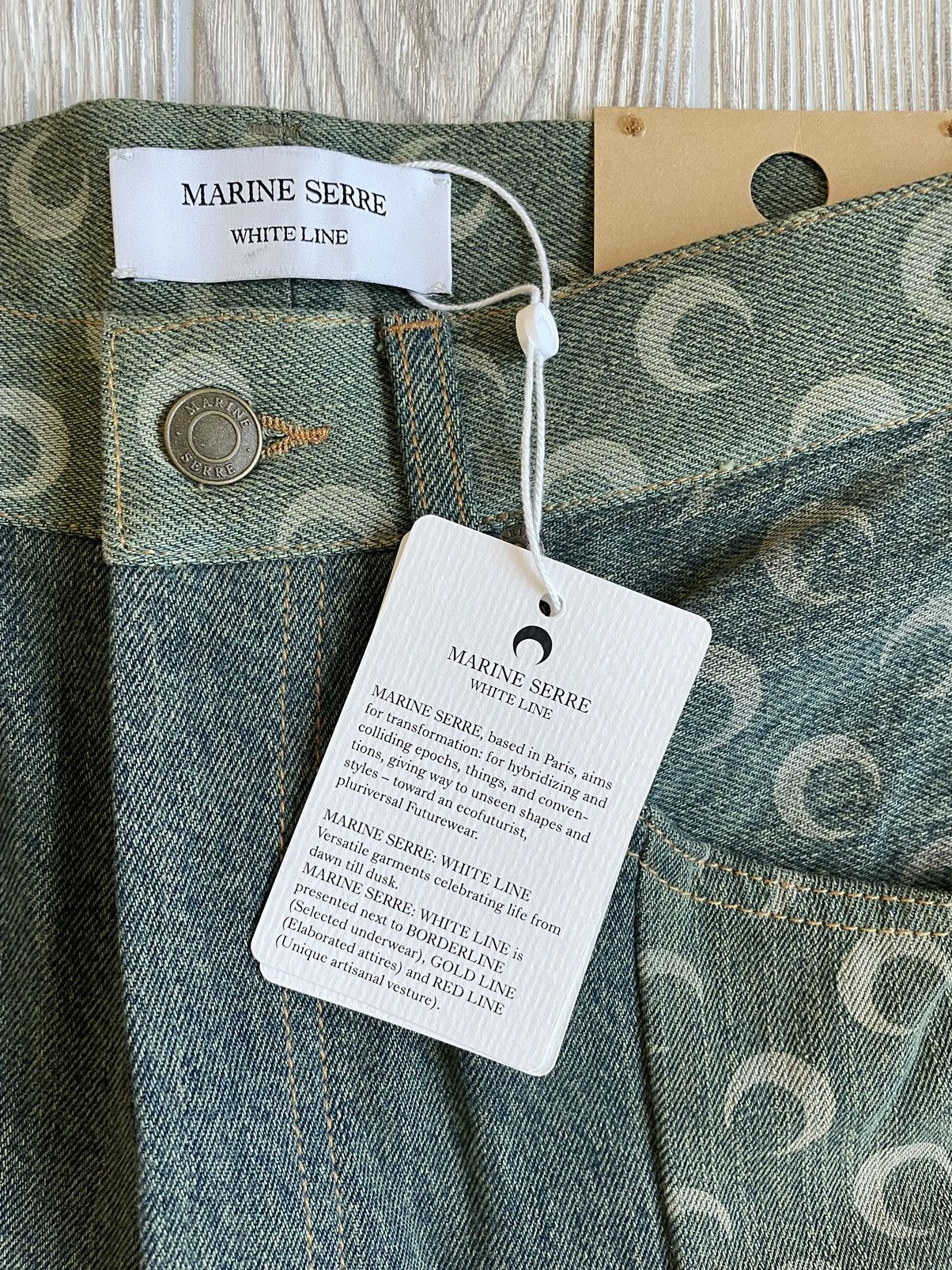 Marine Serre Petrichor Moon Green Denim Trousers Size US 28 / EU 44 - 9 Thumbnail