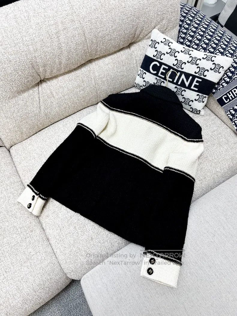 Chanel Chanel 20A black and white colour block long-sleeved braid Size XS / US 0-2 / IT 36-38 - 5 Thumbnail
