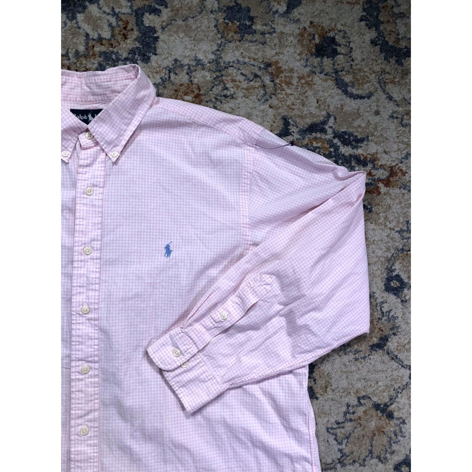 Ralph Lauren Ralph Lauren Shirt Mens 2XL Pink Check Button-Down Long Sleeve Pony Logo Casual Size US XXL / EU 58 / 5 - 4 Thumbnail
