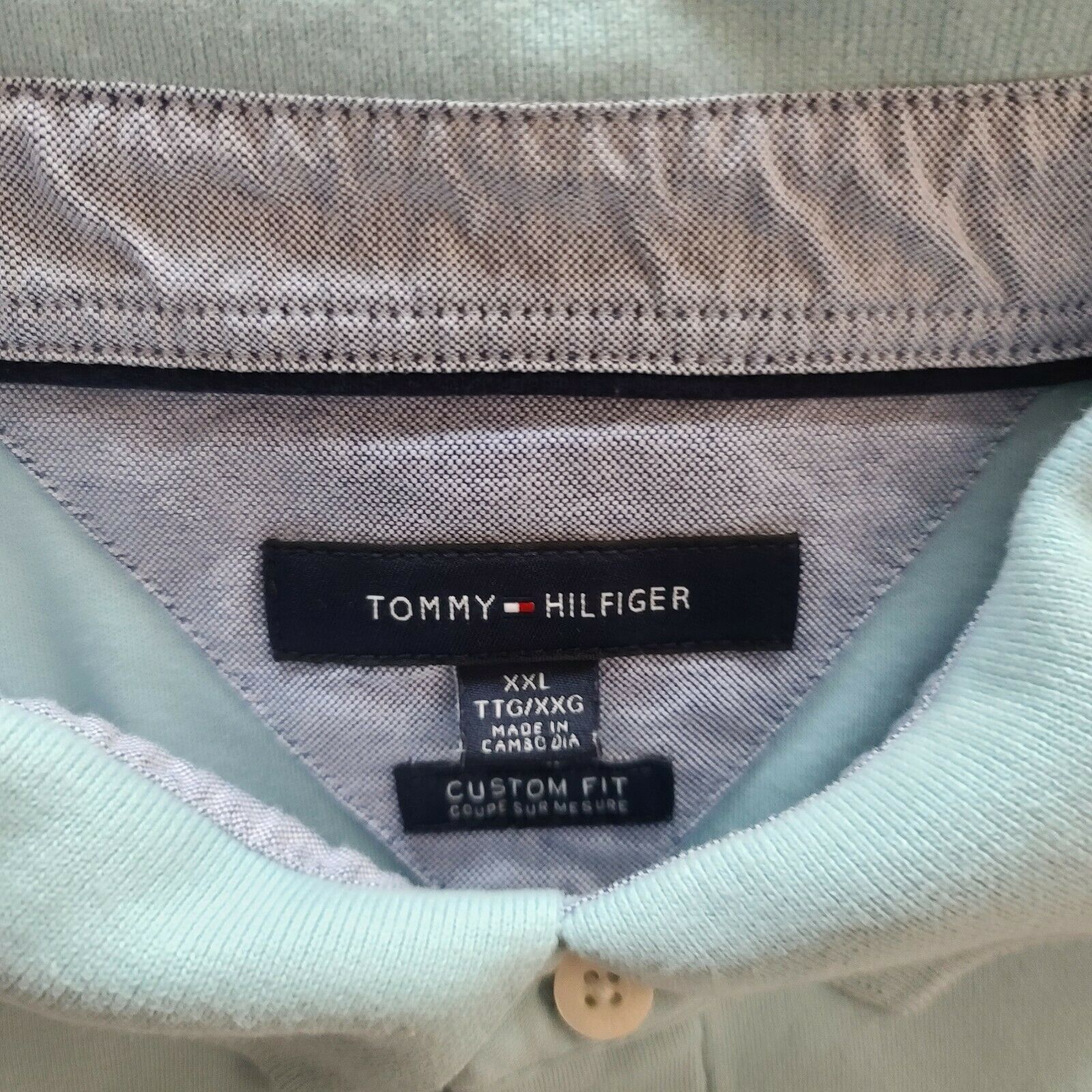 Tommy Hilfiger Tommy Hilfiger Polo Shirt Light Blue Custom Fit Size XXL Size US XXL / EU 58 / 5 - 2 Thumbnail