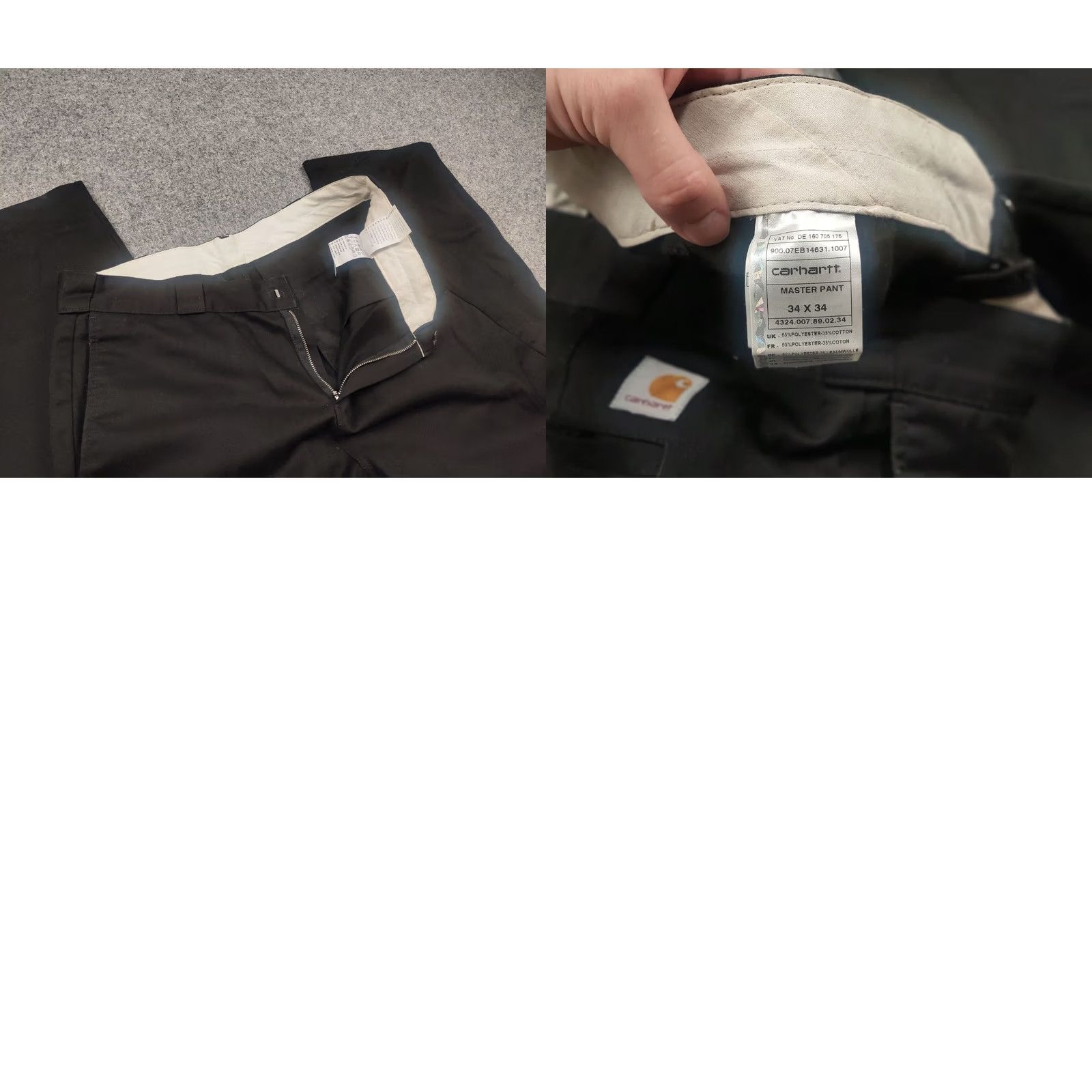 Carhartt VINTAGE Carhartt Master Black Logo Canvas Trouser Loose-fitting Pants Size US 34 / EU 50 - 8 Thumbnail