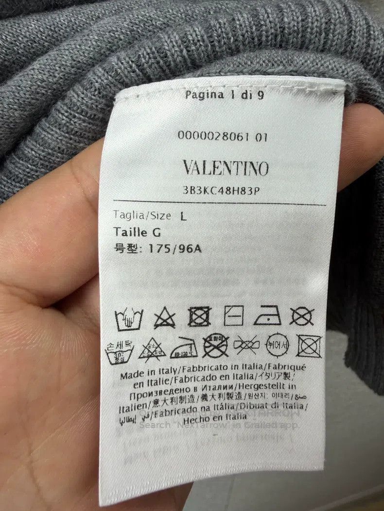 Valentino Valentino Grey knitted T-shirt Size L / US 10 / IT 46 - 4 Thumbnail