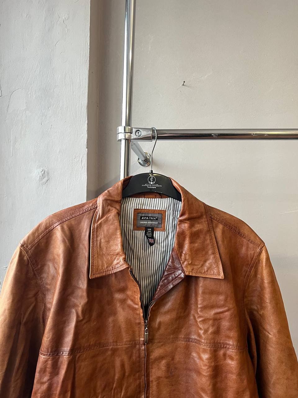 Vintage AVIA TRIX USA CLASSIC AVIATOR BIKER RETRO LEATHER JACKET XL Size US XL / EU 56 / 4 - 5 Thumbnail