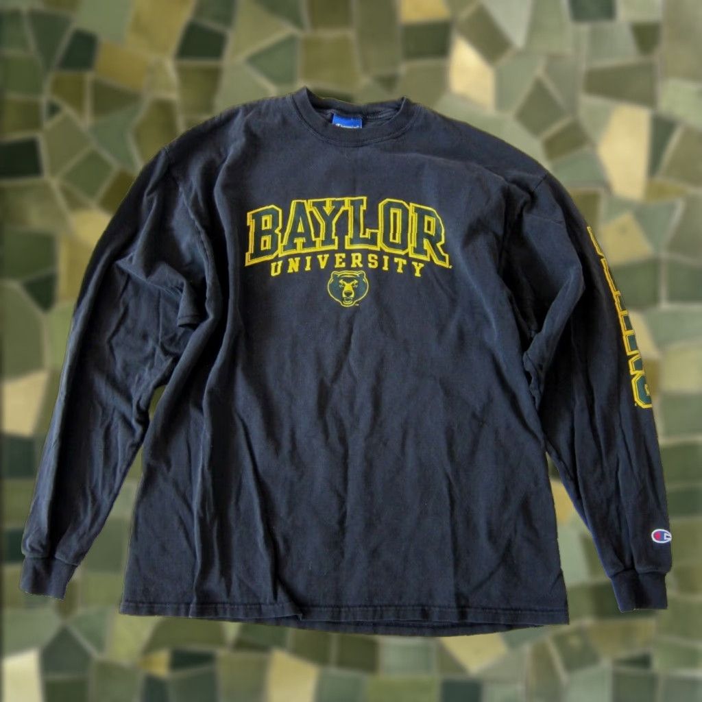 Champion Vintage Champion Baylor University Bears Black Cotton Long Sleeve T-Shirt Men XL Size US XL / EU 56 / 4 - 1 Thumbnail