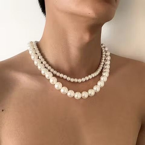 Jewelry Double Layered Big Pearl Necklace Size ONE SIZE - 1 Thumbnail