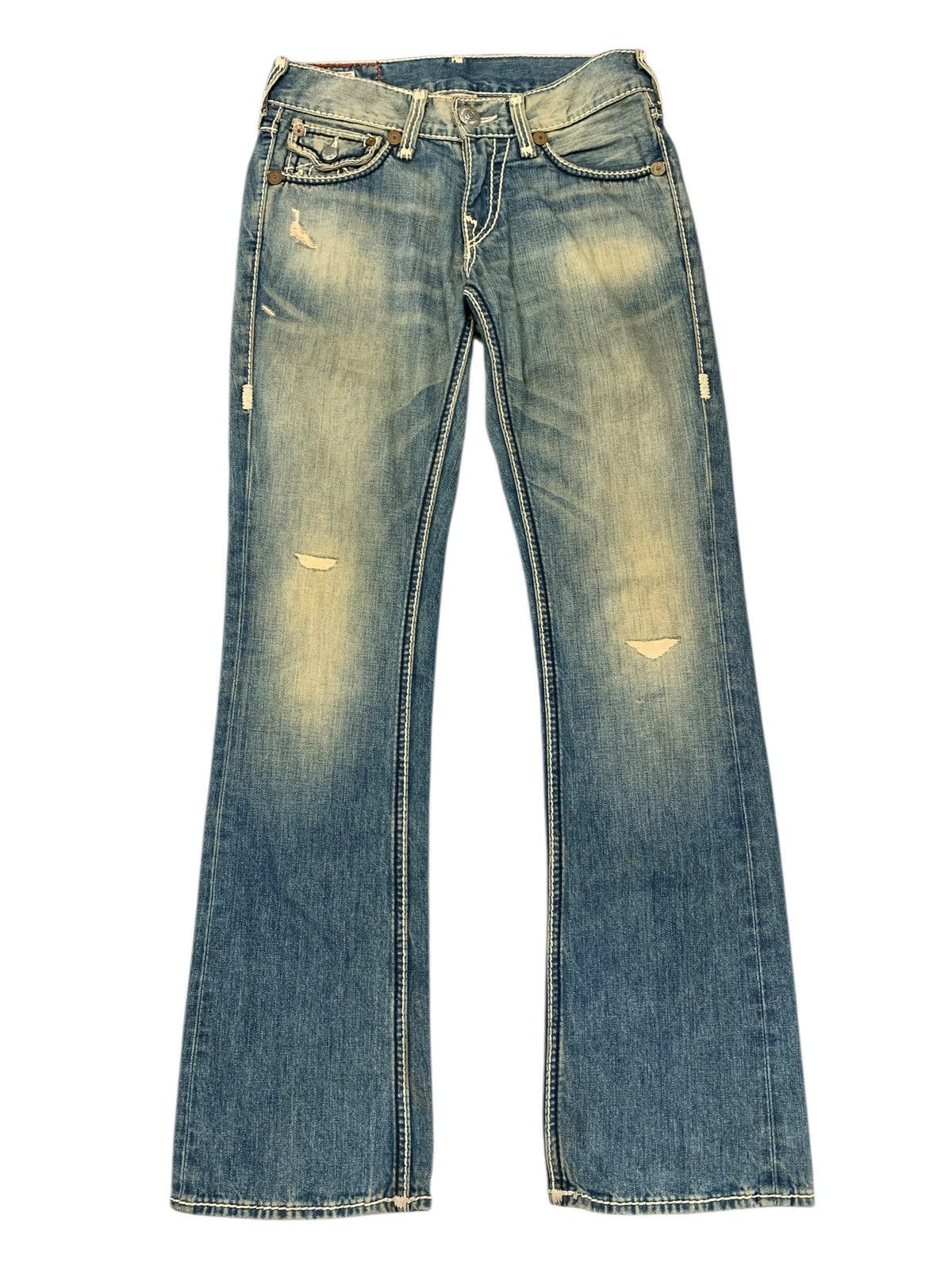 Tornado Mart Vtg true religion y2k flare washed jeans Size US 28 / EU 44 - 3 Thumbnail