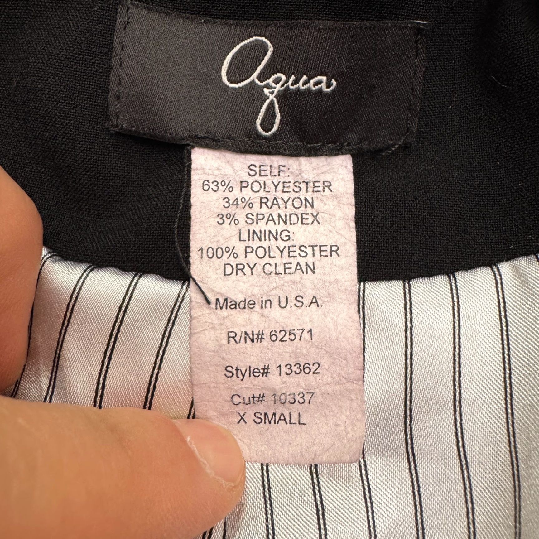 Bloomingdale's Aqua By Bloomingdale's Blazer Jacket Womens XS Black Open Front Striped Lined Size XS / US 0-2 / IT 36-38 - 5 Thumbnail