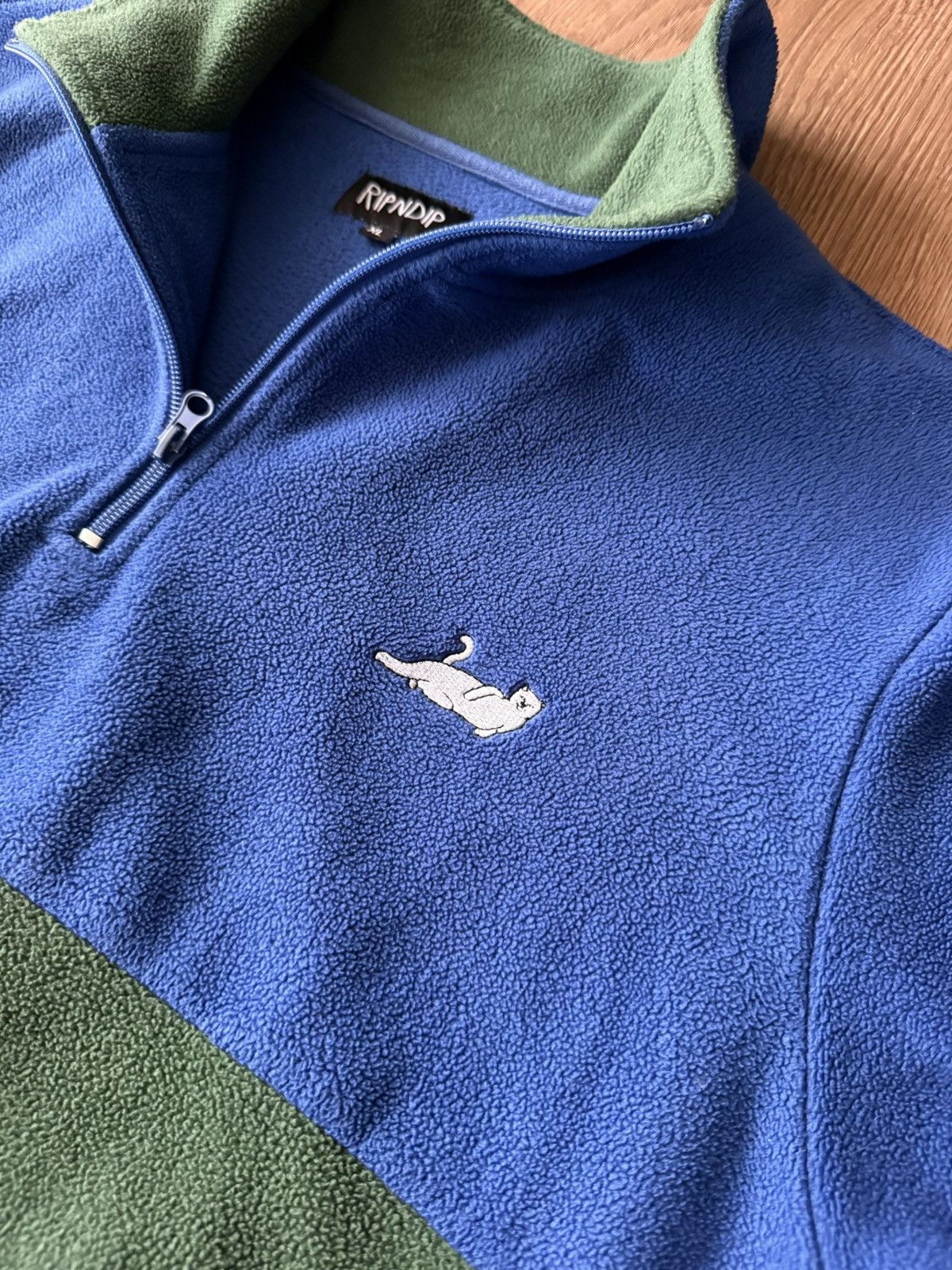 RIPNDIP Ripndip Colorblock Fleece 1/4 Zip Pullover Blue Green Size US XL / EU 56 / 4 - 2 Thumbnail