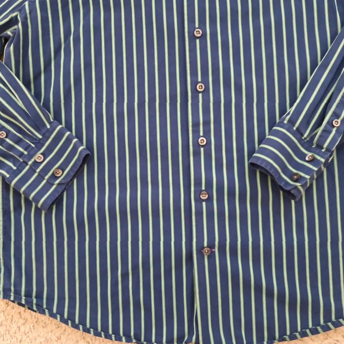 Gap Gap Shirt Mens XL Blue Green Striped Long Sleeve Button-Up Cotton Size US XL / EU 56 / 4 - 3 Thumbnail
