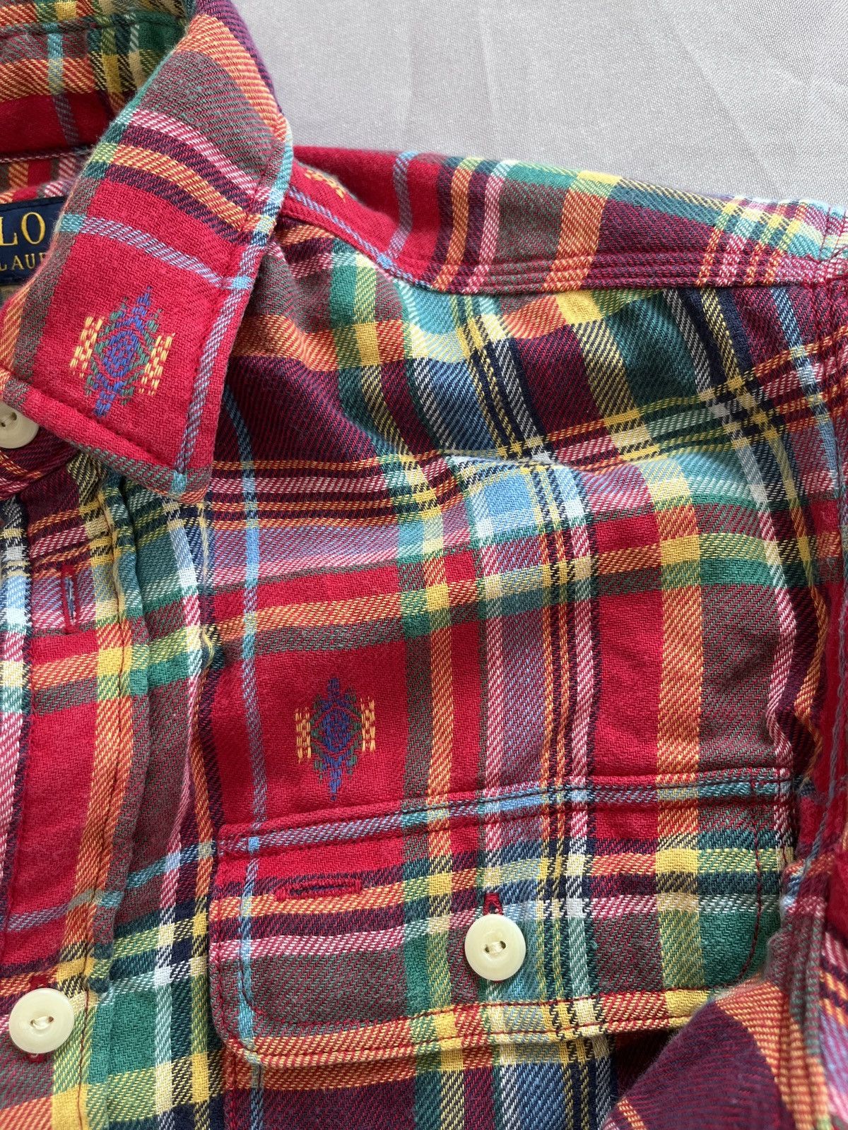 Polo Ralph Lauren Polo Ralph Lauren Flannel Madras Navajo RRL Ornamental Shirt Size US S / EU 44-46 / 1 - 12 Thumbnail