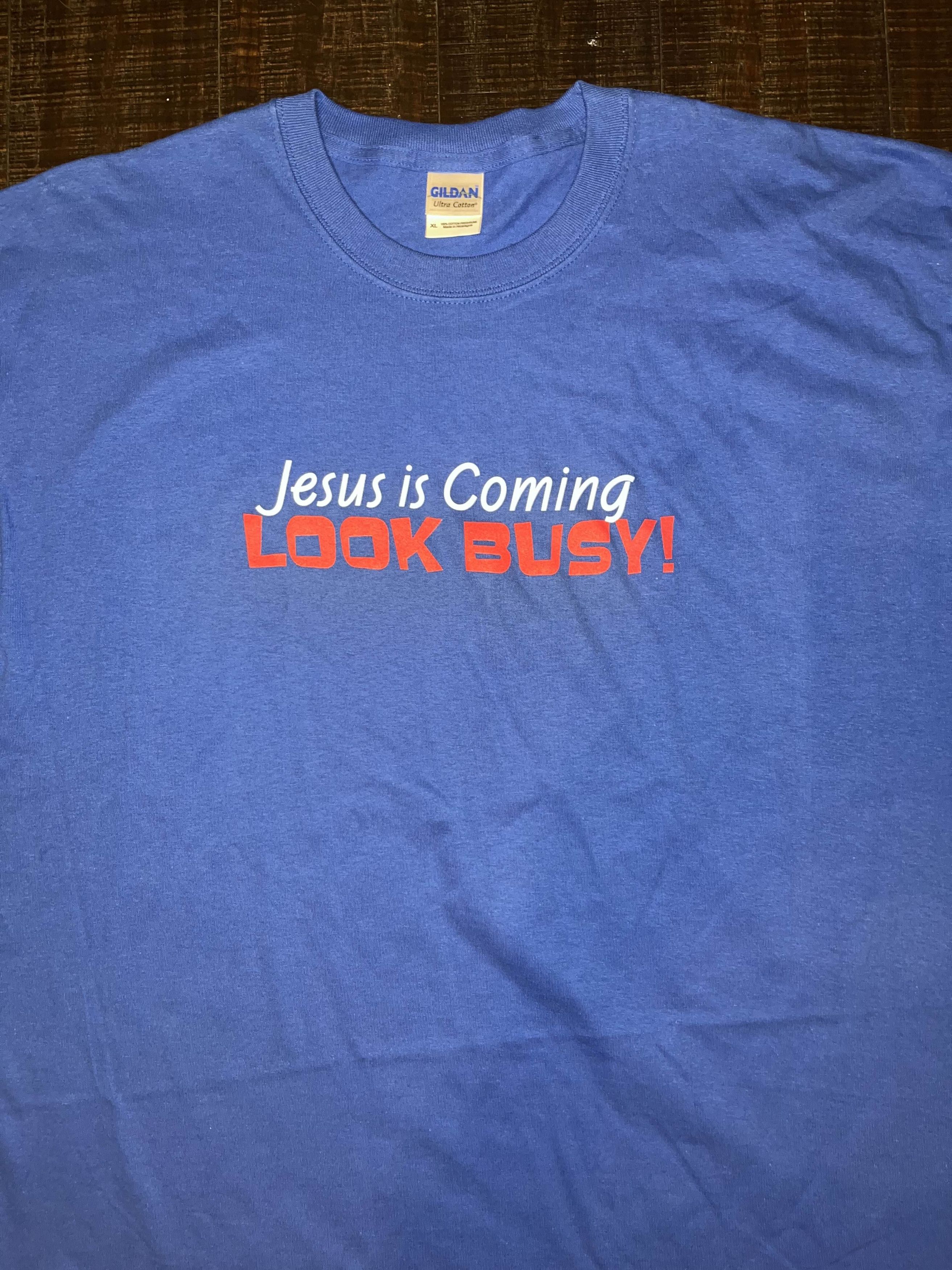 Vintage Y2K Jesus is Coming, Look Busy! Humor Shirt Size US XL / EU 56 / 4 - 1 Thumbnail