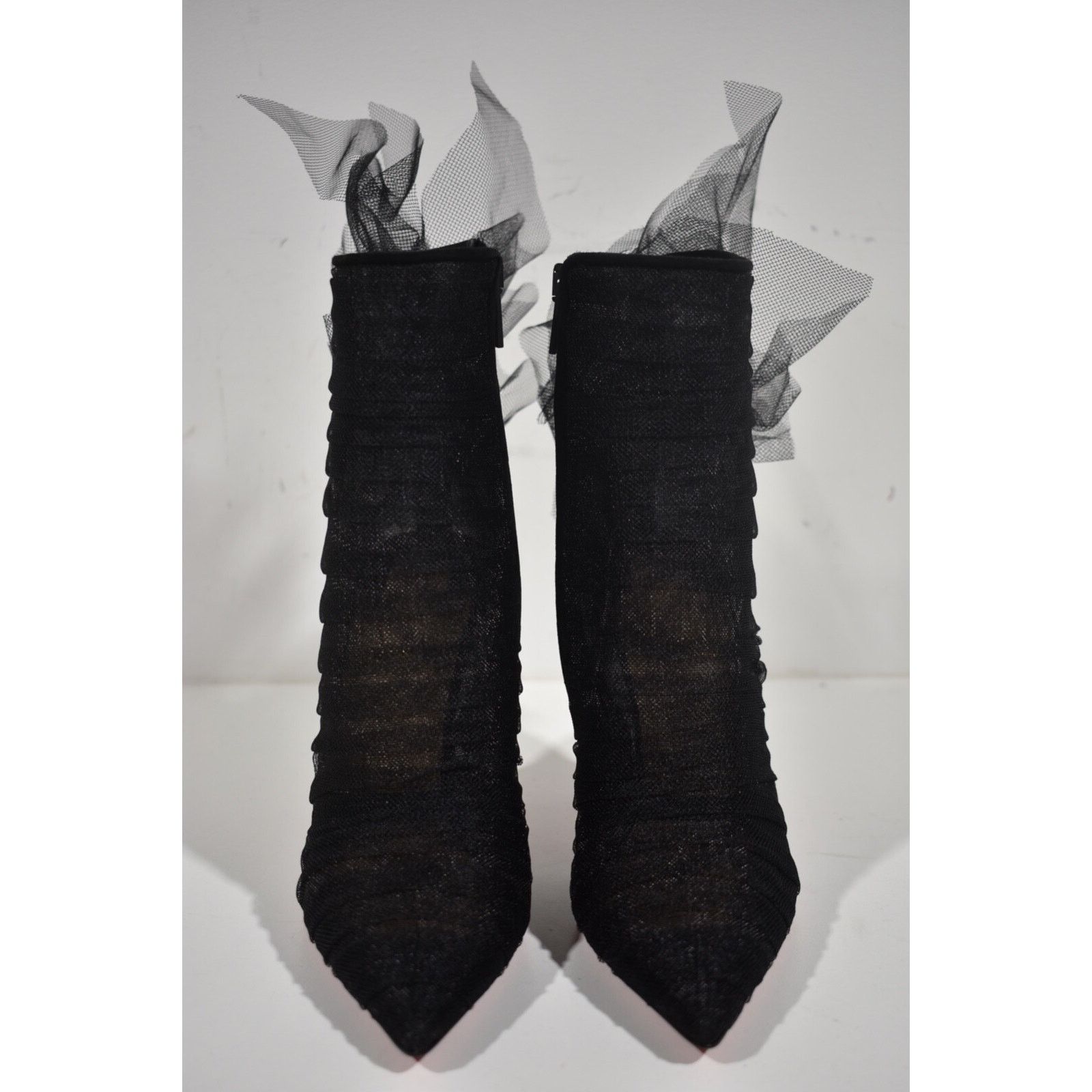 Christian Louboutin Christian Louboutin Libellibooty 100 Black Mesh Tulle Ankle Size US 4.5 / IT 34.5 - 6 Thumbnail