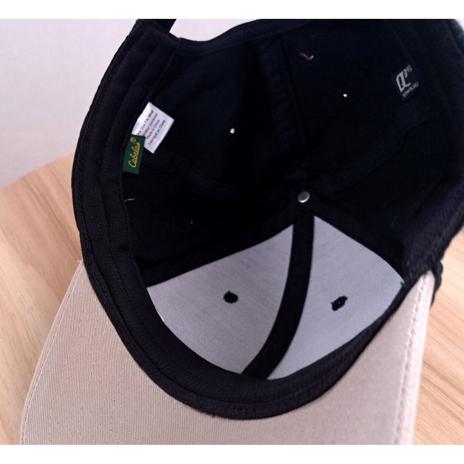 Vintage Cabelas Hat Adjustable Cotton Black Grey Brim Mens Baseball Cap Athletic Fishing Outdoor Theme Adjustable Size Black Pattern Solid Size ONE SIZE - 5 Thumbnail