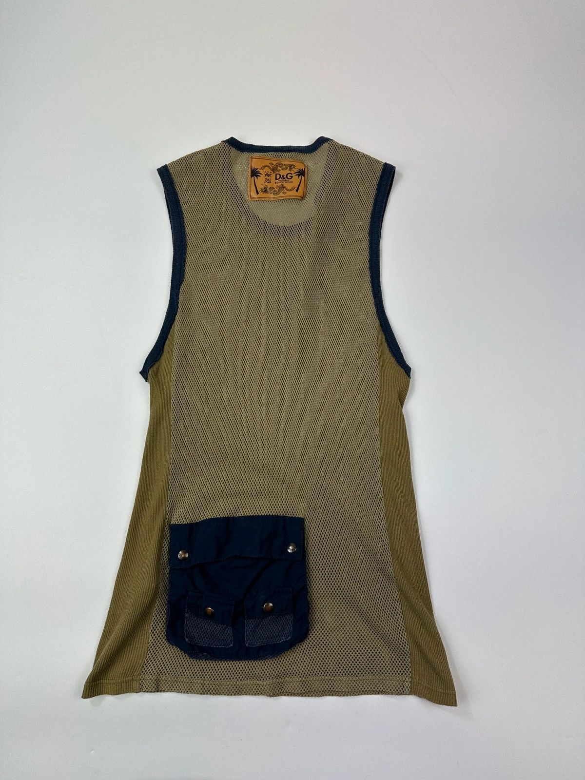 Dolce & Gabbana Dolce & Gabbana SS2003 Khaki Cargo Pocket Mesh Tank Top Size US S / EU 44-46 / 1 - 3 Thumbnail