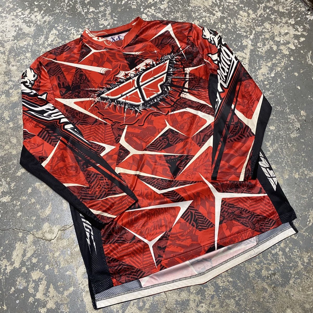 Fox Racing × Vintage Vintage Fly Racing Motor-cross Jersey Long Sleeve Tshirt Size US XL / EU 56 / 4 - 8 Thumbnail