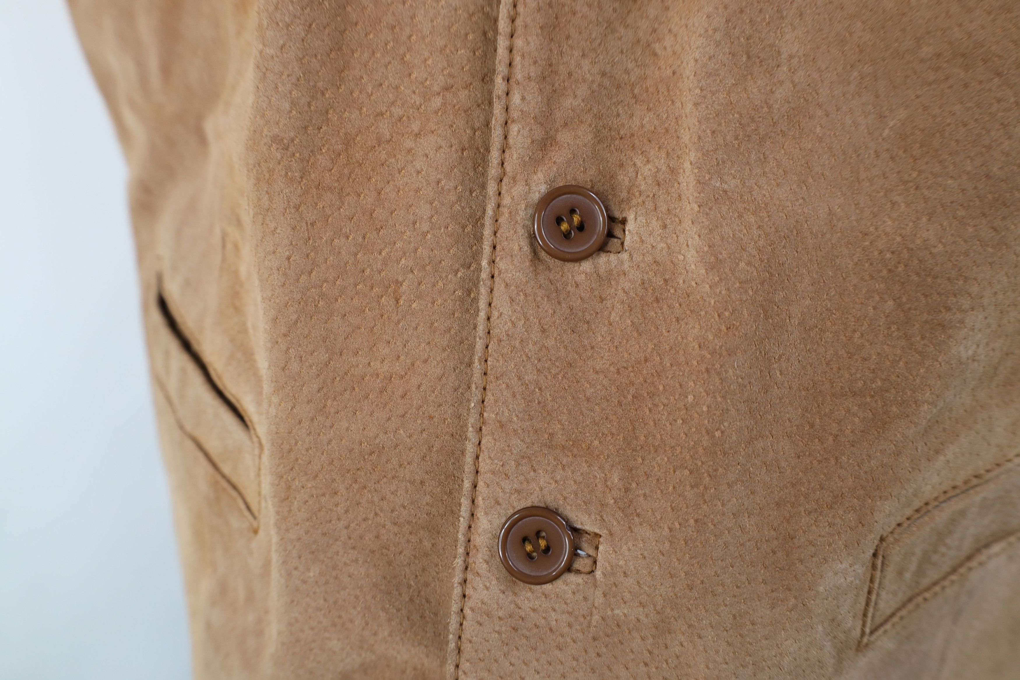 Vintage Vintage 90s Streetwear Back Suede Leather Vest Jacket Brown Size US XL / EU 56 / 4 - 5 Thumbnail